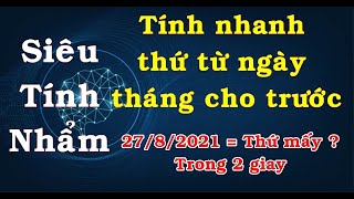 (Phần 1) hướng dẫn cách tính thứ trong năm bất kỳ sử dụng mã tháng, mã năm